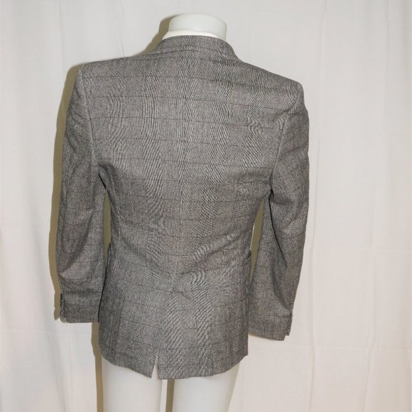 Yves Saint Laurent Rive Gauche Tom Ford Era Gray Plaid Cashmere Blend Blazer 38R - Picture 9 of 13